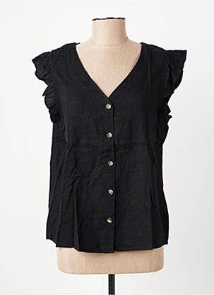 Chemisier coupe cintrée manches courtes noir B.YOUNG femme