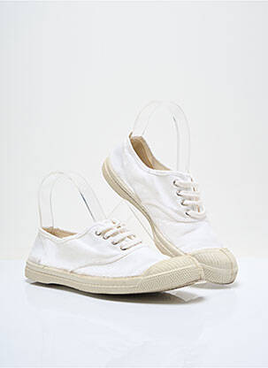 Baskets bout rond talon plat jusqu'à 3cm blanc BENSIMON femme