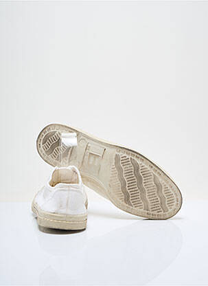 Baskets bout rond talon plat jusqu'à 3cm blanc BENSIMON femme