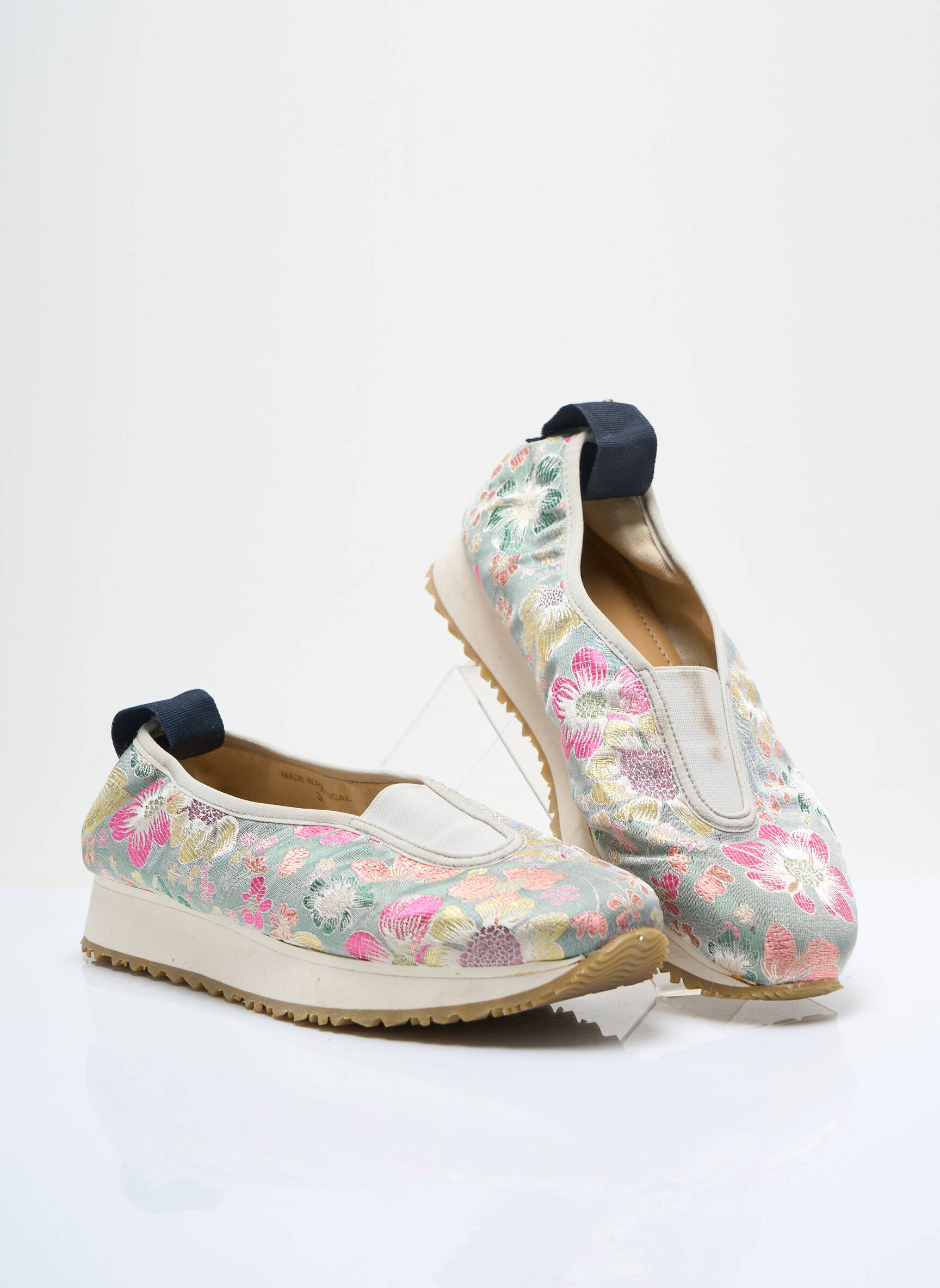 Ballerines tissage satiné talon plat jusqu'à 3cm gris RIKETTE femme