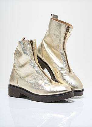 Bottines/boots tissage satiné talon plat jusqu'à 3cm or BENSIMON femme