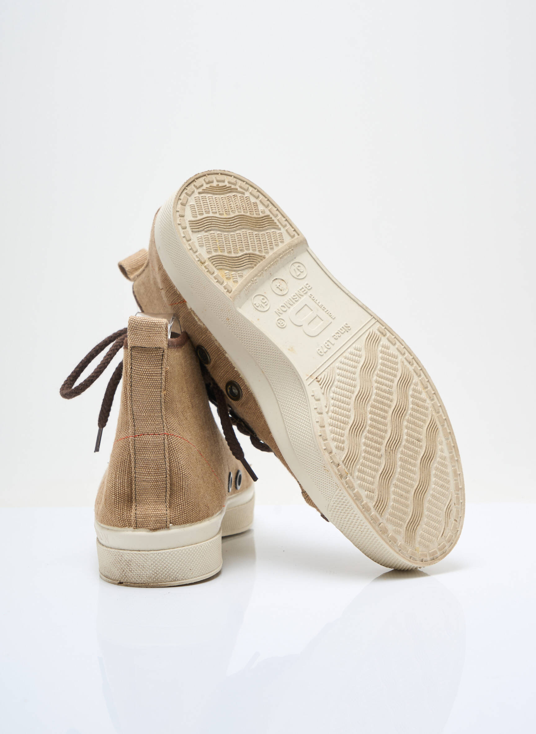 Bottines/boots bout rond talon plat jusqu'à 3cm marron BENSIMON femme
