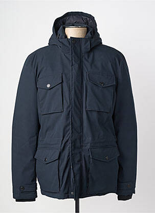Parka col col montant a capuche bleu DAYTONA homme