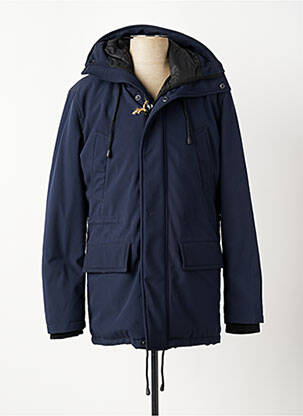 Parka manches longues a capuche bleu DAYTONA homme