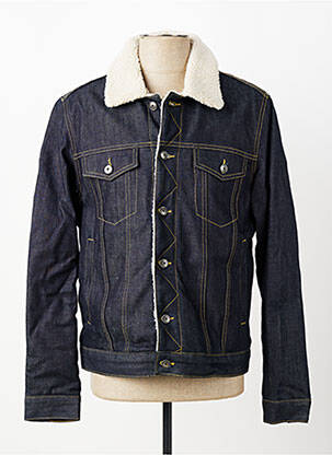 Veste casual finition intérieure fourrure synthétique bleu DAYTONA homme