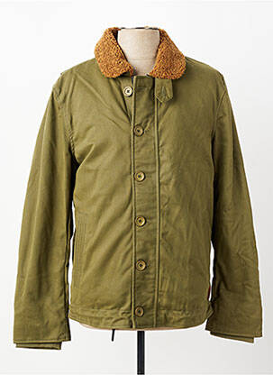 Veste casual finition intérieure fourrure synthétique vert IRON AND RESIN homme