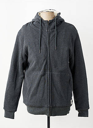 Veste casual finition intérieure fourrure synthétique gris IRON AND RESIN homme