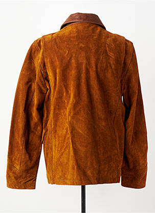 Veste en cuir coupe droite marron IRON AND RESIN homme