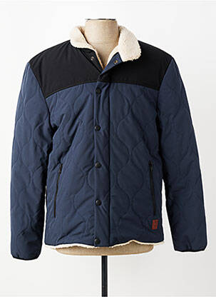 Blouson fermeture zippée sous rabat pressionné bleu IRON AND RESIN homme