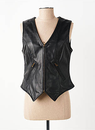 Veste en cuir poches noir DAYTONA femme