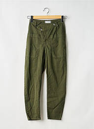 Jeans coupe slim stretch taille haute vert PLEASE femme
