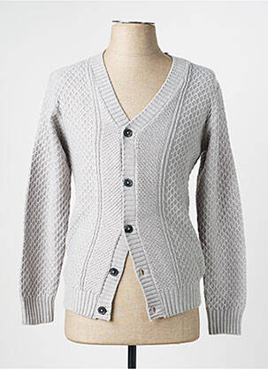 Gilet manches longues col v gris IMPERIAL homme