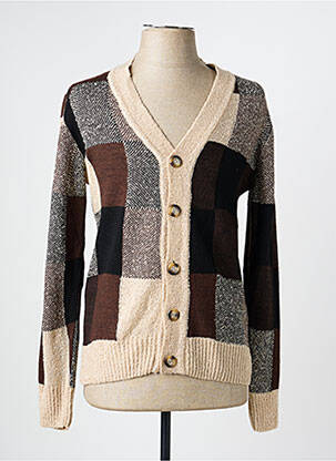 Gilet manches longues col v marron IMPERIAL homme