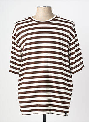 Pull stretch manches courtes marron IMPERIAL homme
