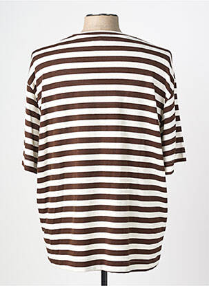 Pull stretch manches courtes marron IMPERIAL homme
