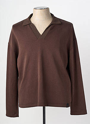 Sweat-shirt stretch manches longues marron IMPERIAL homme