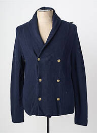 Gilet manches longues col châle bleu IMPERIAL homme