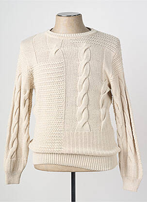 Pull col rond manches longues beige IMPERIAL homme