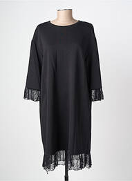 Robe mi-longue manches 3/4 manches 3/4 noir PLEASE femme