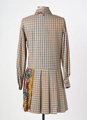 Robe courte coupe évasée manches longues beige DIXIE femme