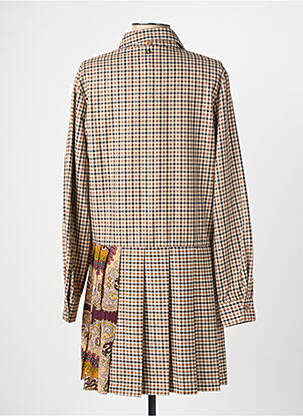 Robe courte coupe évasée manches longues beige DIXIE femme