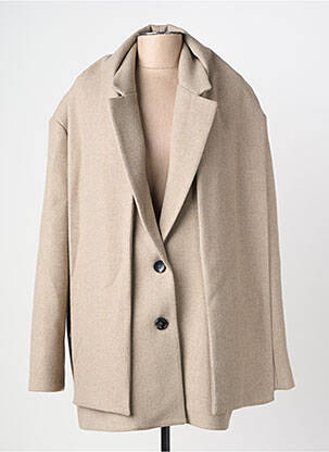 Manteau court coupe droite sans capuche beige IMPERIAL femme