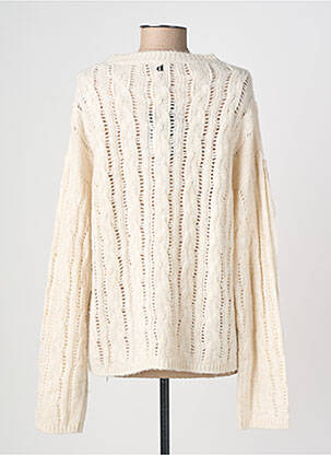 Pull maille ajourée manches longues beige DIXIE femme