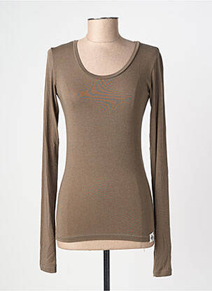 Top stretch manches longues marron IMPERIAL femme