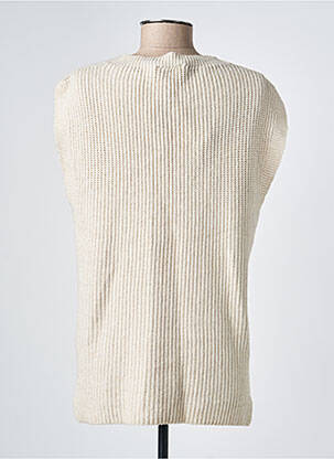 Pull coupe droite manches courtes beige TONI femme