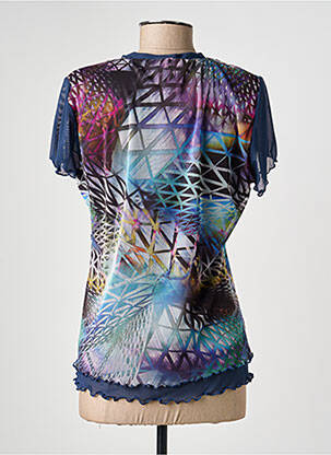 T-shirt imprimé fantaisie manches courtes bleu GUY DUBOUIS femme