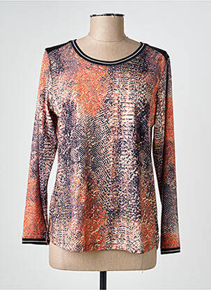 Top stretch manches longues orange GUY DUBOUIS femme