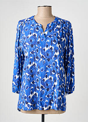 Blouse imprimé fantaisie manches 3/4 bleu ERFO femme