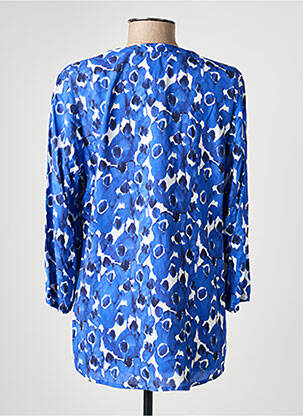 Blouse imprimé fantaisie manches 3/4 bleu ERFO femme