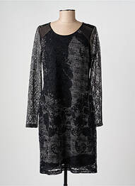Robe mi-longue manches longues manches longues noir PAUSE CAFE femme