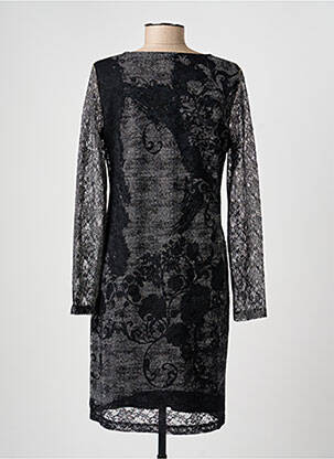 Robe mi-longue manches longues manches longues noir PAUSE CAFE femme