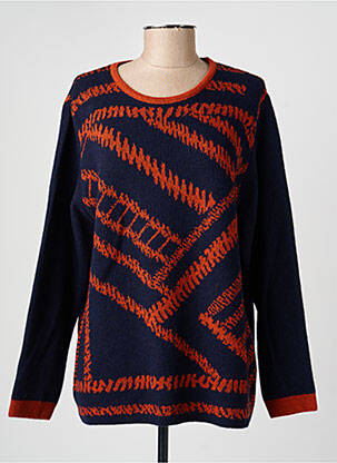 Pull coupe droite manches longues bleu GUY DUBOUIS femme