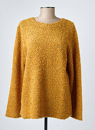 Pull coupe droite manches longues jaune TELMAIL femme