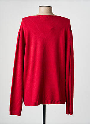 Pull coupe droite manches longues rouge COULEURS DU TEMPS femme
