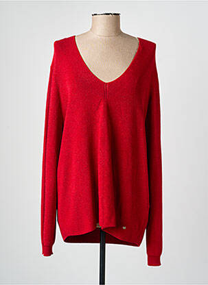 Pull coupe droite manches longues rouge CHRISTINE LAURE femme