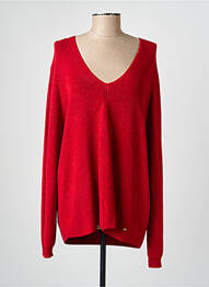 Pull col v manches longues rouge CHRISTINE LAURE femme