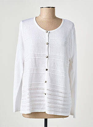Gilet manches longues col rond blanc TELMAIL femme