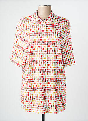 Chemisier coupe droite manches courtes blanc ERFO femme