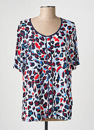 T-shirt imprimé fantaisie manches courtes bleu BARBARA LEBEK femme