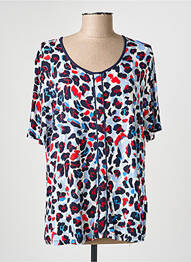 T-shirt imprimé fantaisie manches courtes bleu BARBARA LEBEK femme