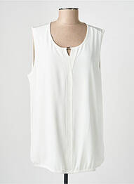Top tissage crêpe sans manche blanc RABE femme
