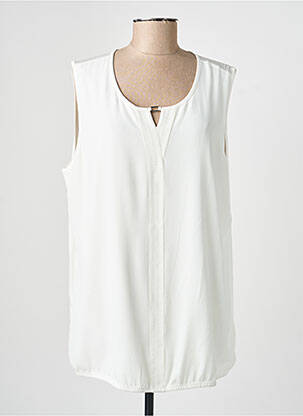 Top tissage crêpe sans manche blanc RABE femme