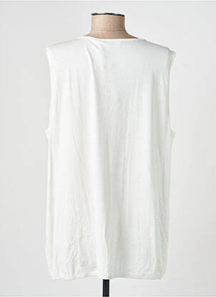 Top tissage crêpe sans manche blanc RABE femme