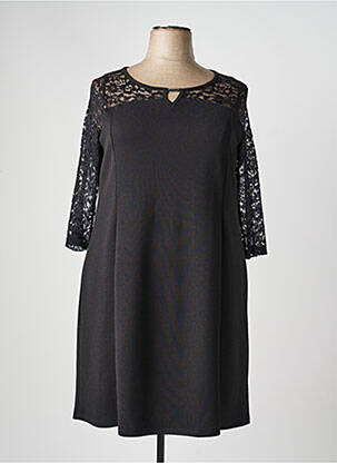 Robe mi-longue manches 3/4 manches 3/4 noir GUY DUBOUIS femme