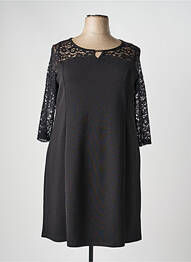 Robe mi-longue manches 3/4 manches 3/4 noir GUY DUBOUIS femme