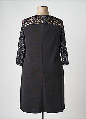 Robe mi-longue manches 3/4 manches 3/4 noir GUY DUBOUIS femme